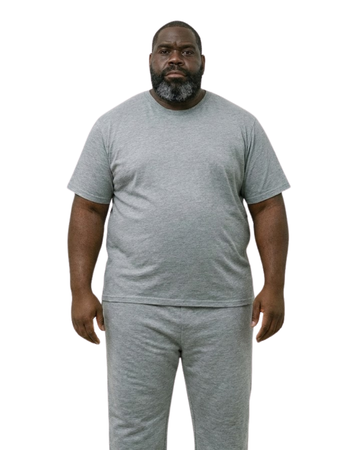 Big & Tall Classic Crewneck T-Shirt- Grey