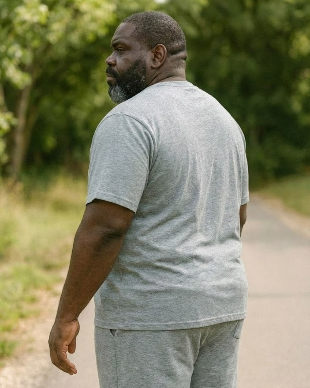 Big & Tall Classic Crewneck T-Shirt- Grey