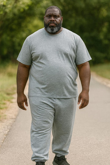 Big & Tall Classic Crewneck T-Shirt- Grey