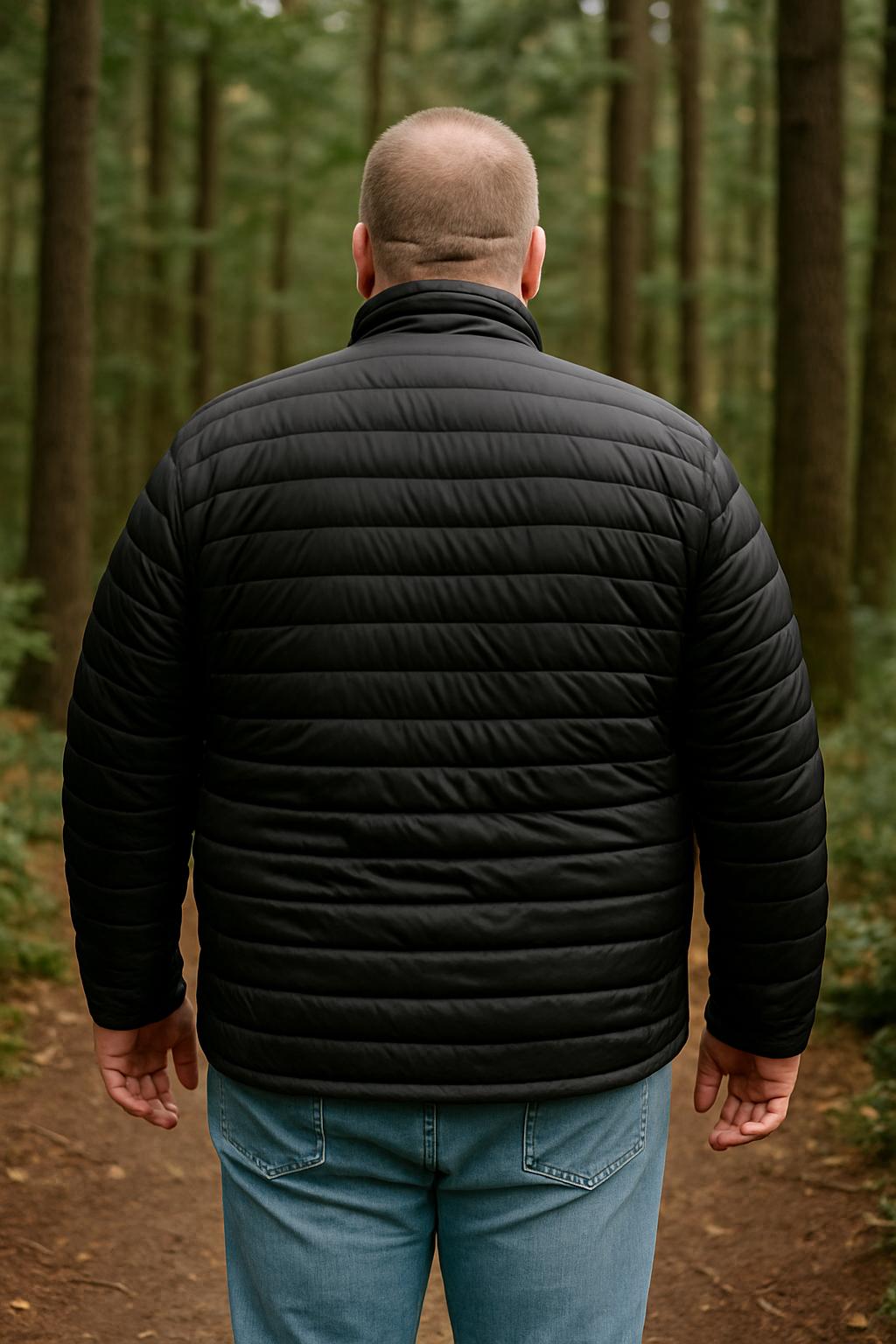 Big & Tall Insulated Puffer Jacket- Black