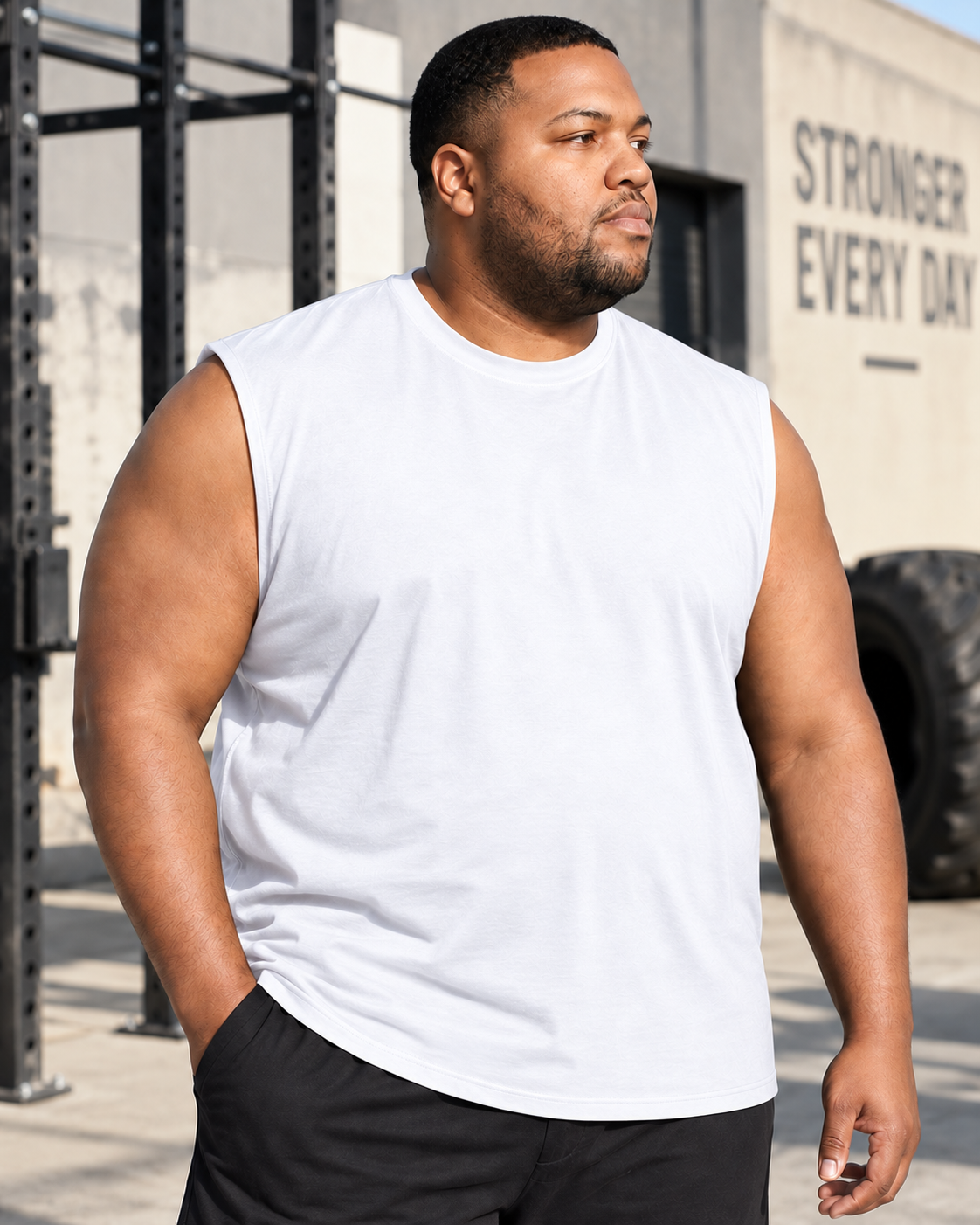 T-shirt Muscle grande taille pour homme – Noir | BT-510