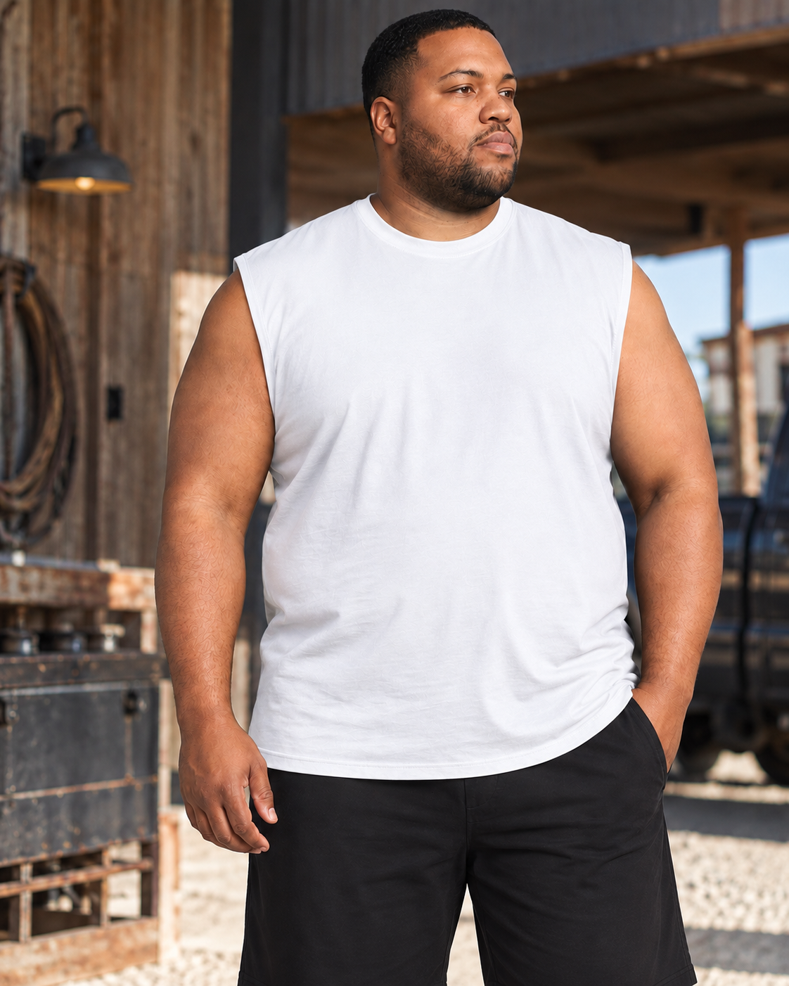 T-shirt Muscle grande taille pour homme – Noir | BT-510
