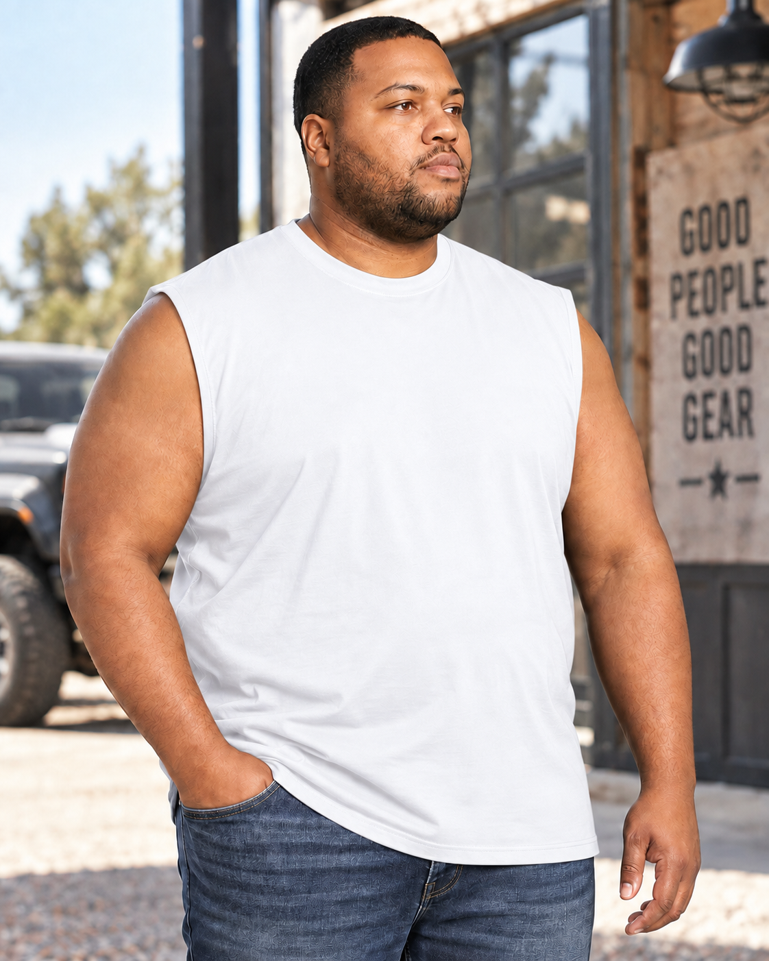 T-shirt Muscle grande taille pour homme – Noir | BT-510