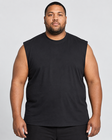 Men's Plus Size Big & Tall Muscle T-Shirt – Black | BT-510