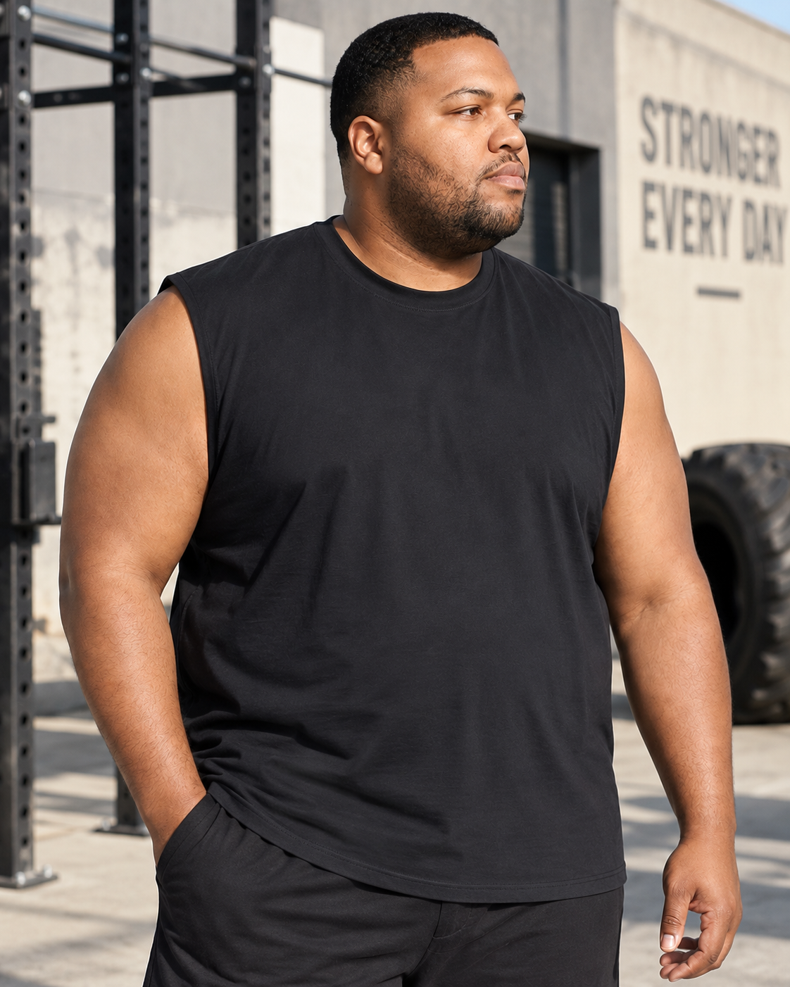 Men's Plus Size Big & Tall Muscle T-Shirt – Black | BT-510