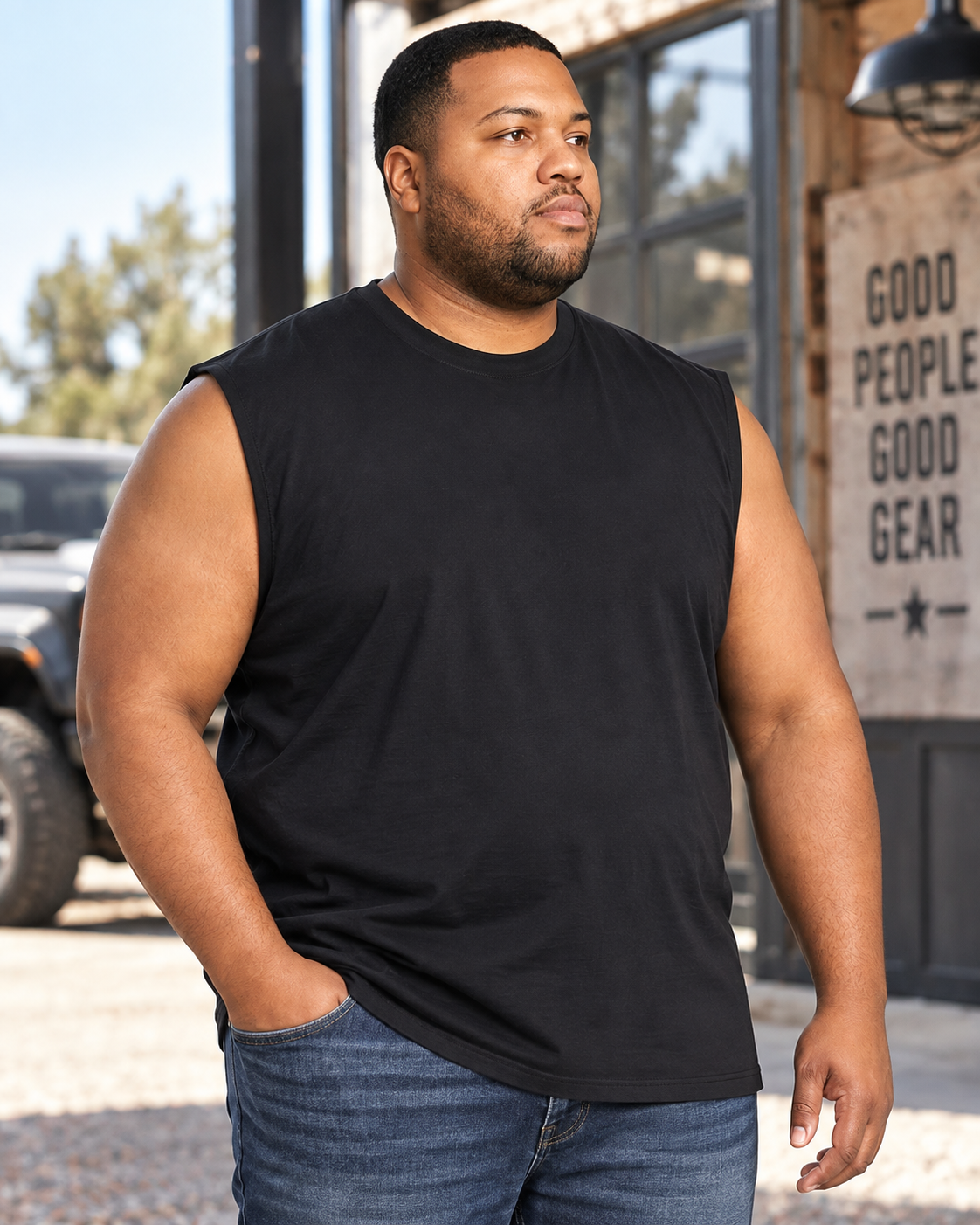 Men's Plus Size Big & Tall Muscle T-Shirt – Black | BT-510