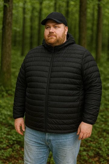 Big & Tall Insulated Puffer Jacket- Black. BT-507