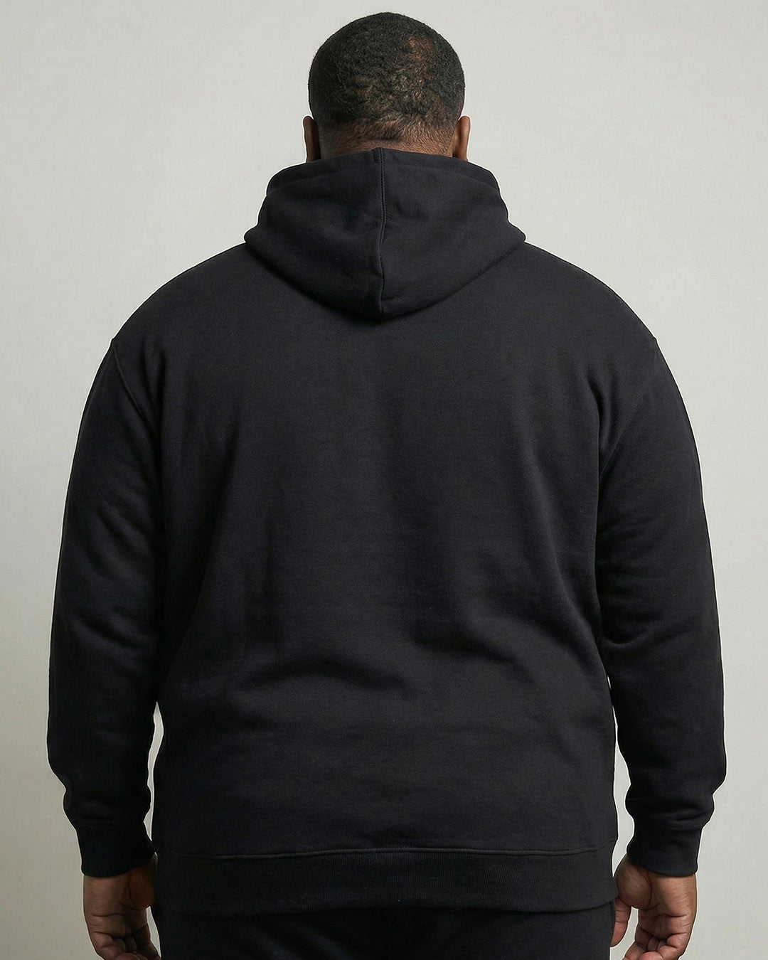 Big & Tall Full Zip Fleece Hoodie- BT-501 Black
