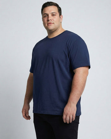 Men's Plus Size Big & Tall Classic Crewneck T-Shirt – Navy Blue | BT-504