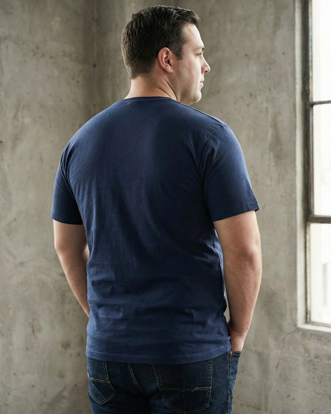Big & Tall Classic Crewneck T-Shirt- Navy Blue