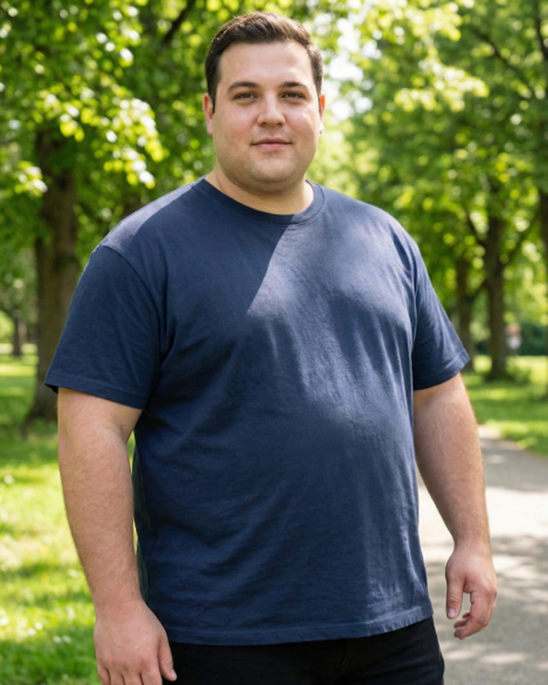 Big & Tall Classic Crewneck T-Shirt- Navy Blue