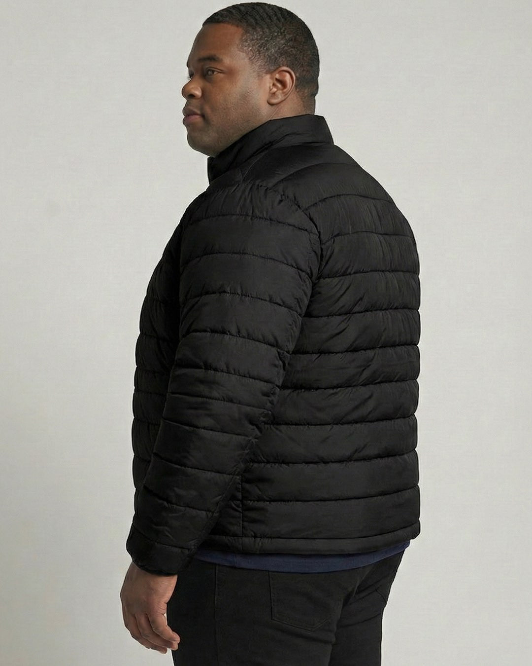 Big & Tall Insulated Puffer Jacket- Black