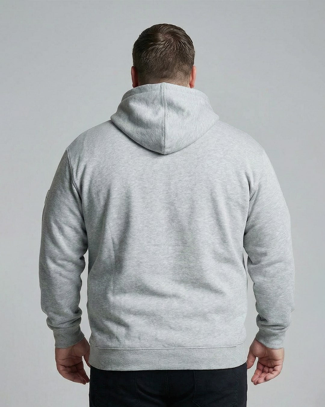 Big & Tall Full Zip Fleece Hoodie- Grey