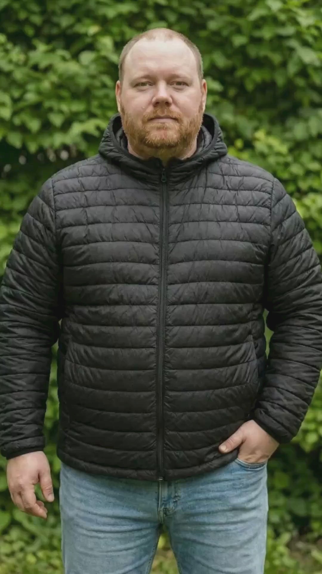 Big & Tall Insulated Puffer Jacket- Black